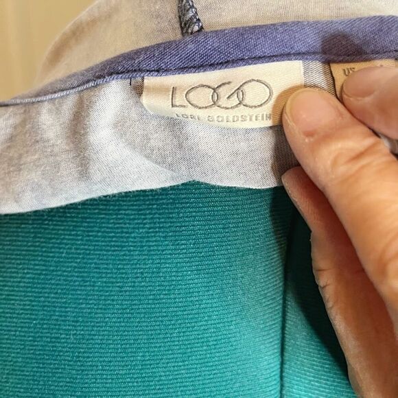 LOGO Lori Goldstein Tye Dye Knit Lightweight Jersey Wrap Art to Wear Cardigan - Picture 11 of 14